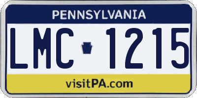 PA license plate LMC1215