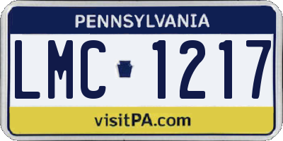 PA license plate LMC1217