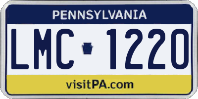 PA license plate LMC1220