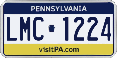 PA license plate LMC1224
