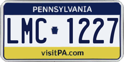 PA license plate LMC1227