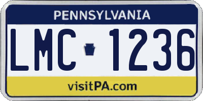 PA license plate LMC1236