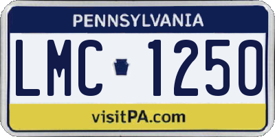 PA license plate LMC1250