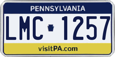 PA license plate LMC1257