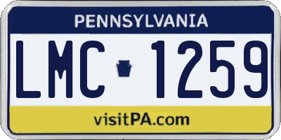 PA license plate LMC1259