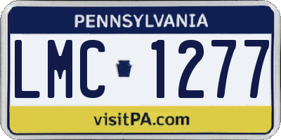 PA license plate LMC1277