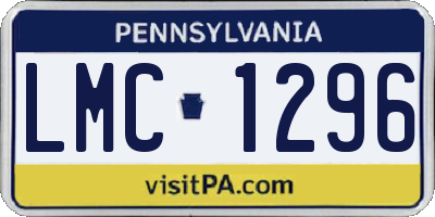 PA license plate LMC1296