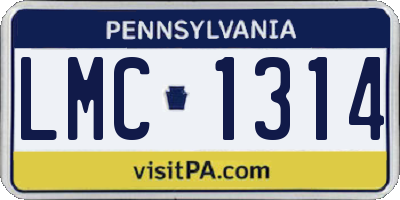 PA license plate LMC1314
