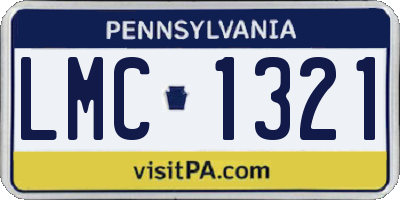 PA license plate LMC1321