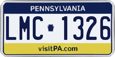 PA license plate LMC1326