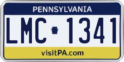 PA license plate LMC1341
