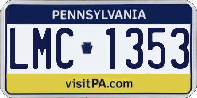 PA license plate LMC1353