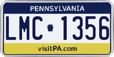 PA license plate LMC1356