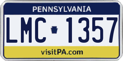 PA license plate LMC1357