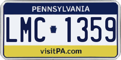 PA license plate LMC1359