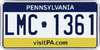 PA license plate LMC1361