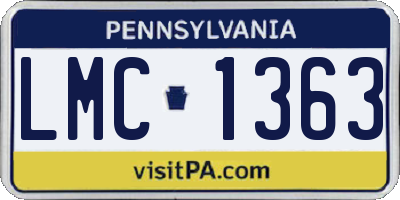 PA license plate LMC1363