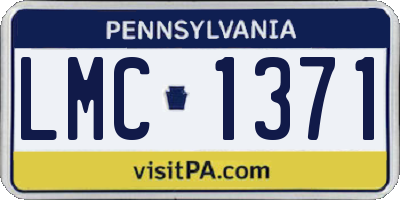 PA license plate LMC1371