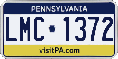 PA license plate LMC1372