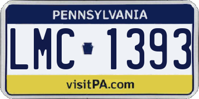 PA license plate LMC1393
