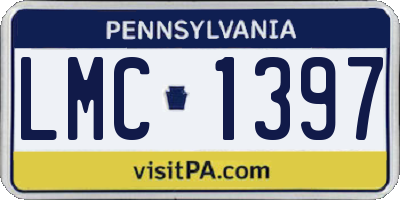 PA license plate LMC1397