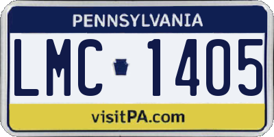 PA license plate LMC1405