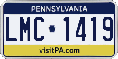 PA license plate LMC1419