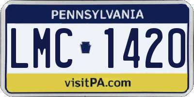 PA license plate LMC1420