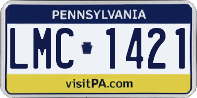 PA license plate LMC1421