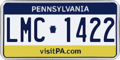 PA license plate LMC1422
