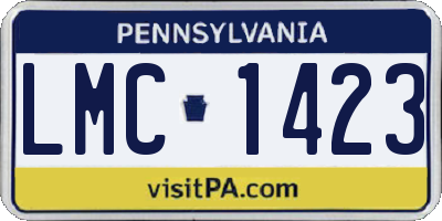 PA license plate LMC1423