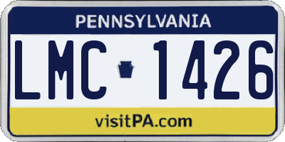 PA license plate LMC1426
