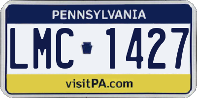 PA license plate LMC1427