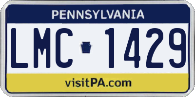 PA license plate LMC1429