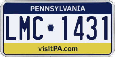 PA license plate LMC1431