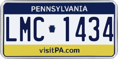 PA license plate LMC1434
