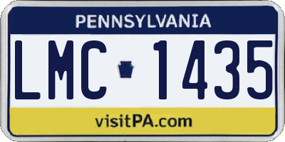 PA license plate LMC1435