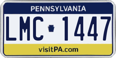PA license plate LMC1447