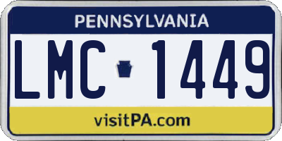PA license plate LMC1449