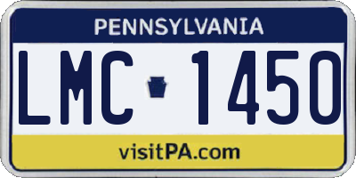 PA license plate LMC1450
