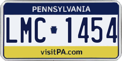 PA license plate LMC1454