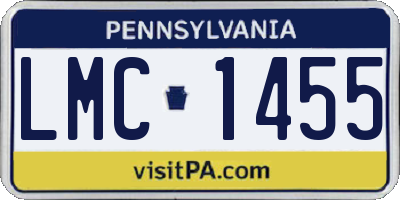 PA license plate LMC1455