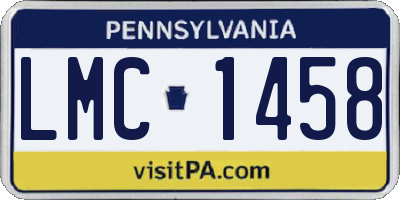 PA license plate LMC1458