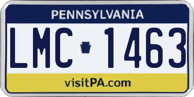 PA license plate LMC1463