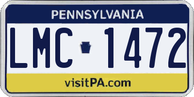 PA license plate LMC1472