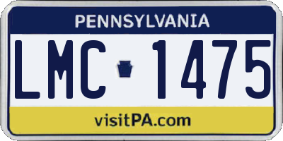 PA license plate LMC1475