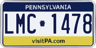 PA license plate LMC1478