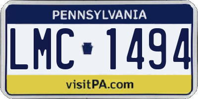 PA license plate LMC1494