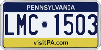 PA license plate LMC1503