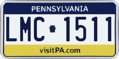 PA license plate LMC1511